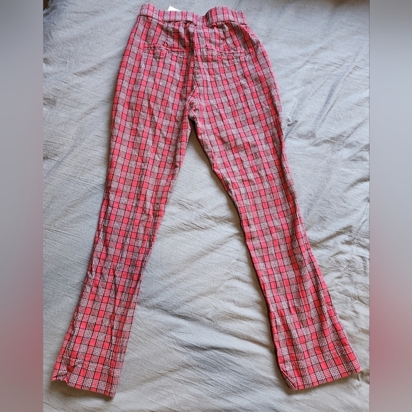 Hollister Red Plaid Jeans Size XS/00 - Picture 4 of 5